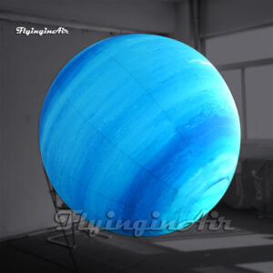 hanging blue inflatable planet balloon