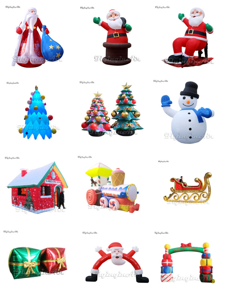 christmas inflatable decorations santa tree snowman village train arch box