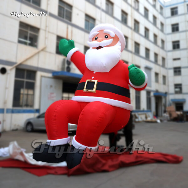 red sitting inflatable christmas santa claus