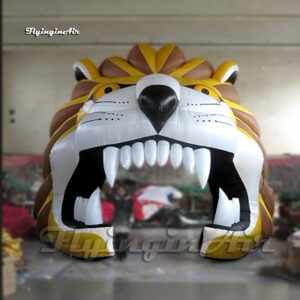 inflatable lion head with opening mouth
