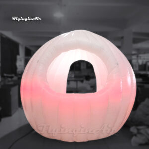 white inflatable dome dj booth with light