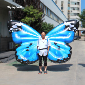 adult wearable blue walking inflatable butterfly wing