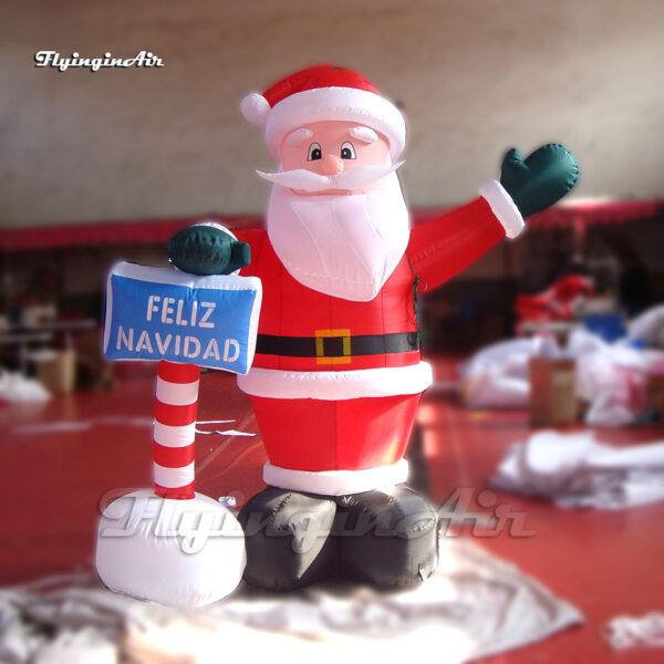 outdoor inflatable santa with a billboard