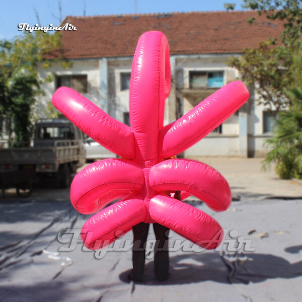 back of pink inflatable tentacle costume