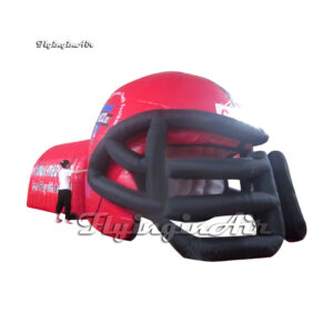 red inflatable football tunnel with helmet