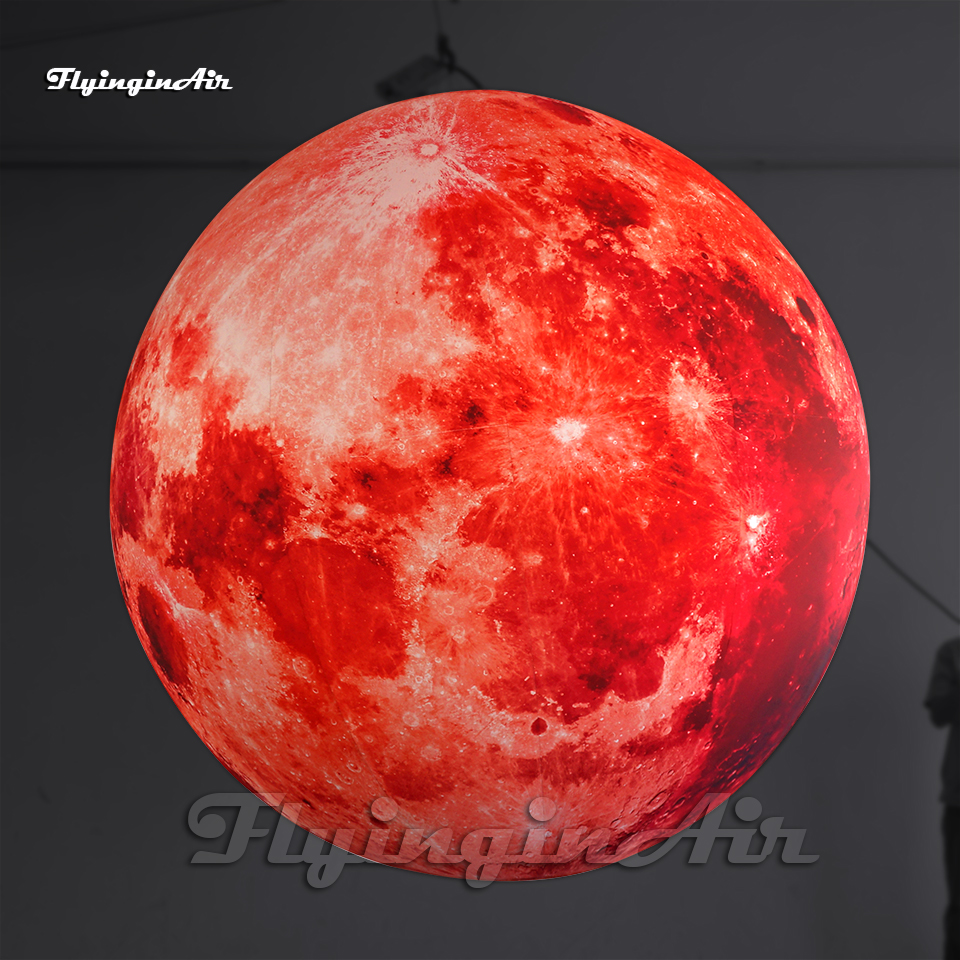 Huge Red LED Inflatable Moon Balloon Solar System Planet Ball Lighting ...