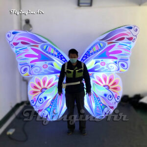 led colorful walking inflatable butterfly wing