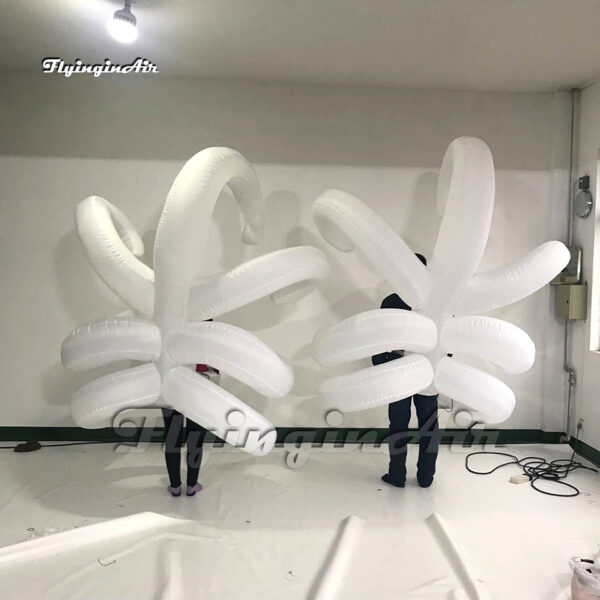 back of white walking inflatable tentacle costume