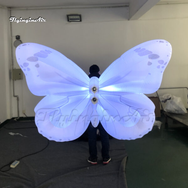 white walking led inflatable butterfly wings