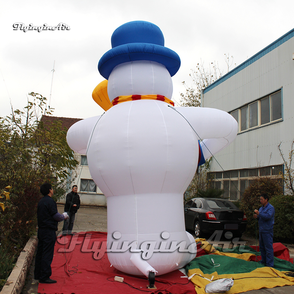 Outdoor winter decorative large inflatable snowman balloon with broom