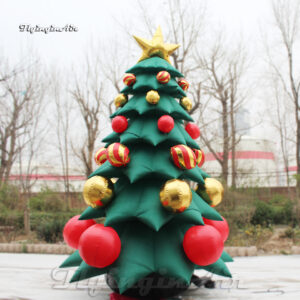 green inflatable christmas tree