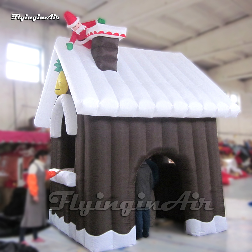 Outdoor Christmas Inflatable House Grey Air Blow Up Village Cottage ...