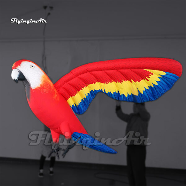 large pendent inflatable macaw parrot