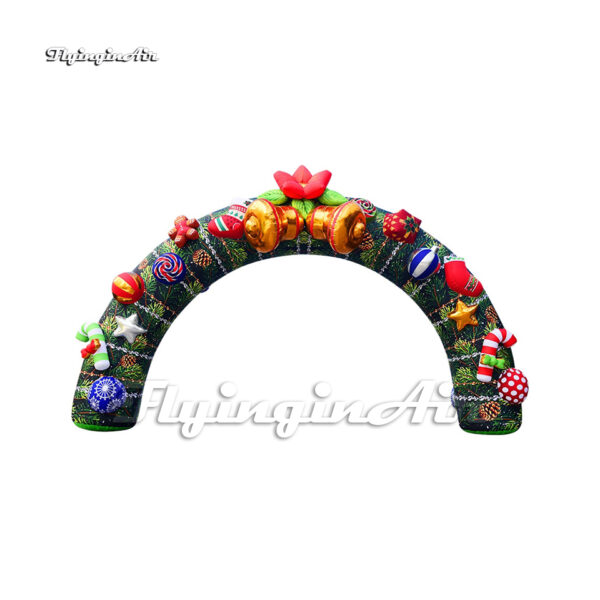 outdoor inflatable christmas arch with ornaments