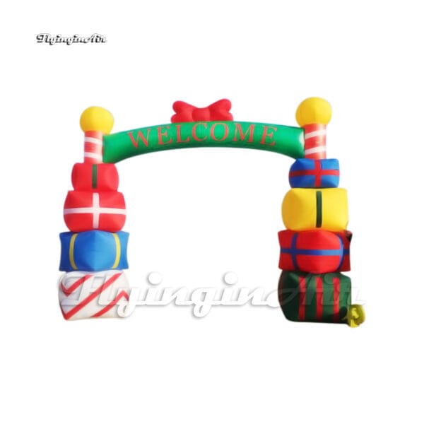 Outdoor Inflatable Christmas Gift Box Arch 5m Width Large Air Blow Up 