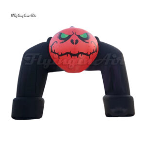 large black halloween inflatable arch with pumpkin