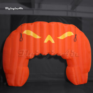 orange inflatable pumpkin arch
