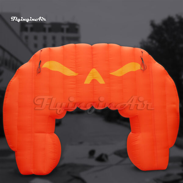 outdoor orange inflatable pumpkin head archway