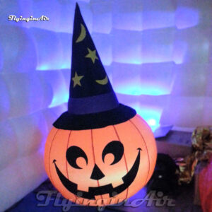 led inflatable pumpkin light with hat