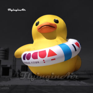 advertising inflatable duck with swim rings