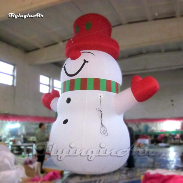 large inflatable snowman balloon with hat