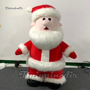 walking inflatable santa claus short plush material