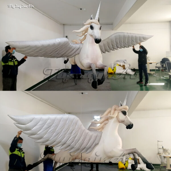 hanging inflatable unicorn balloon with wings