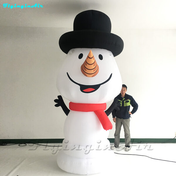 Cute Inflatable Snowman Cartoon Olaf Balloon 3.5m Height With Black Hat ...