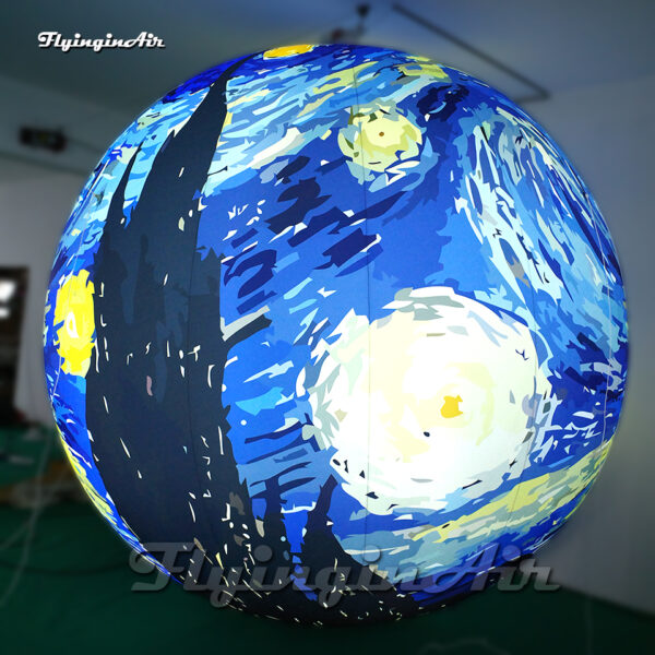 large inflatable Ball Printed With Van Gogh's Oil Painting of The Starry Sky