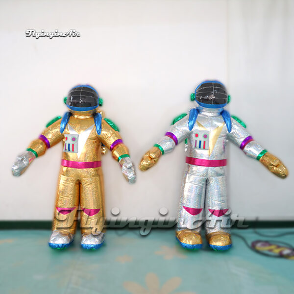 golden and silvery inflatable astronaut model spaceman balloon