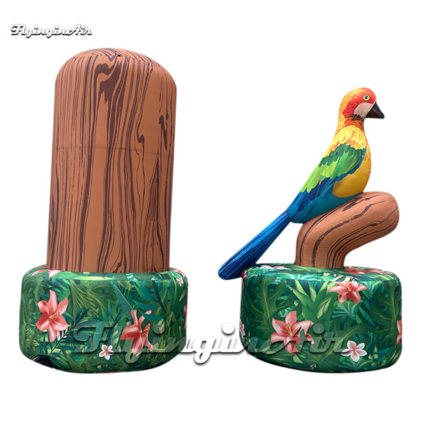 wooden-inflatable-pillar-and-inflatable-parrot