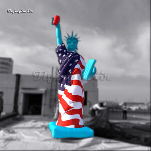 inflatable replica statue of liberty with american flag