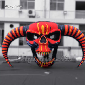 hanging-red-giant-inflatable-skull-with-horns-for-carnival-stage-decoration