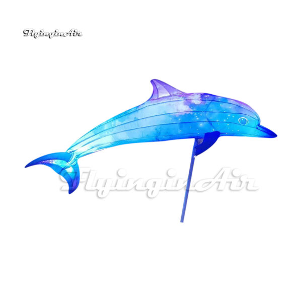 2.5m purple walking inflatable dolphin puppet