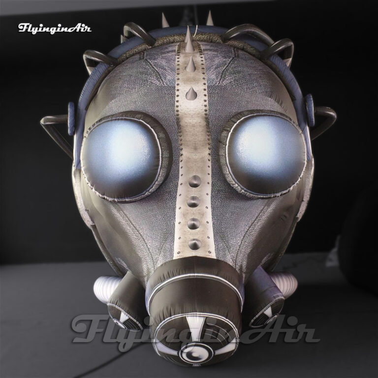 Simulated Large Grey Inflatable Gas Mask Model Air Blow Up Smoke helmet ...