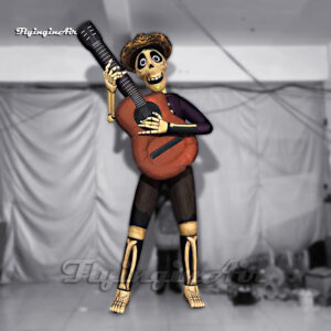 Halloween Cartoon Character Inflatable Hector Rivera Animation Coco Deceased Musician With A Guitar For Day of The Dead