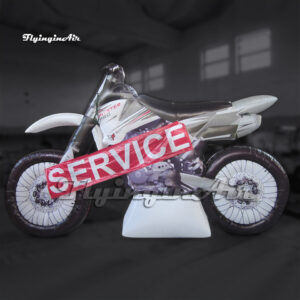 advertising inflatable motorcycle with a banner