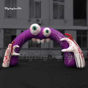 halloween inflatable zombie arch with bloody hands and fangs