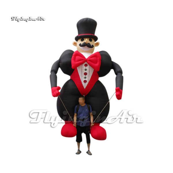 black inflatable clown parade puppet