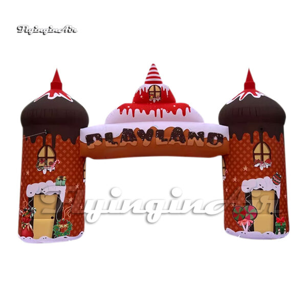 outdoor christmas entrance gate inflatable candy cake door