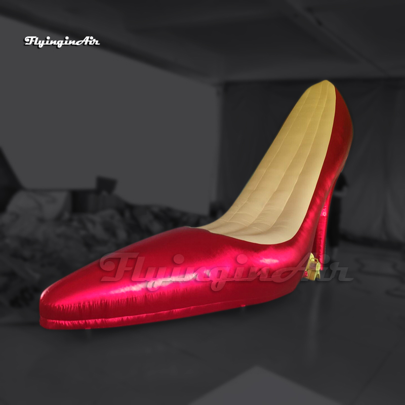 red inflatable stiletto shiny women high-heeled shoe