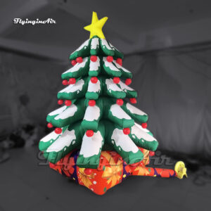 large green inflatable christmas tree with gift box base