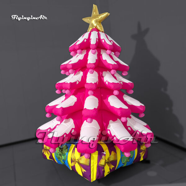 pink giant inflatable christmas tree with ornament balls