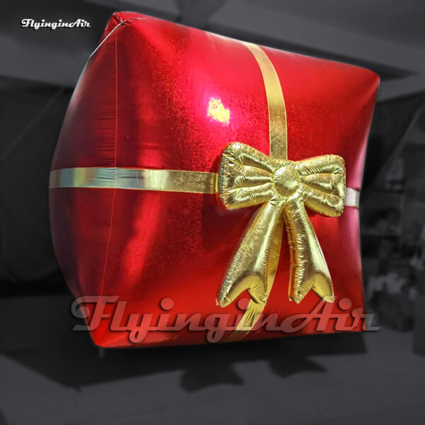red large inflatable christmas gift box