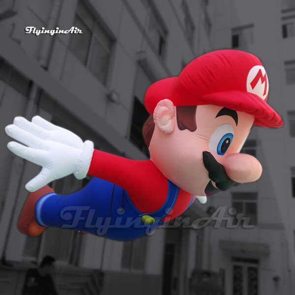 suspended red giant inflatable Mario cartoon character model
