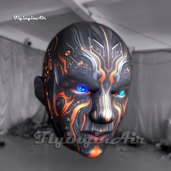 hanging inflatable robot head with light