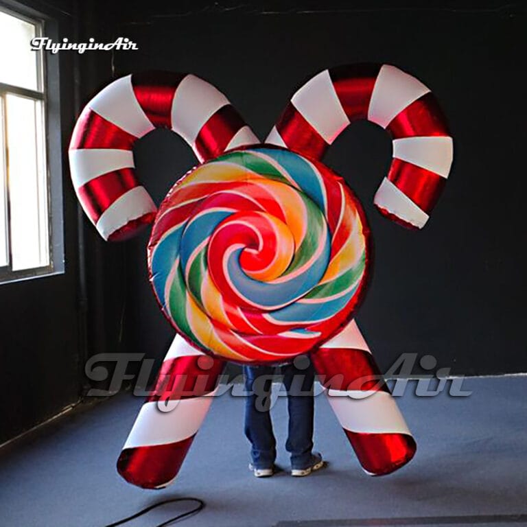 Candy Inflatable 2.5m Attractive Shiny Walking Inflatable Candy Cane Christmas Costume ...