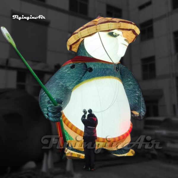Giant inflatable kung fu panda Po with led light