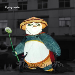 6m giant inflatable kung fu panda Po wearing a red cape
