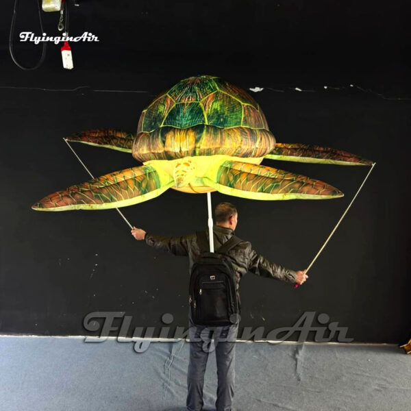 illuminated walking blow up sea turtle puppet for parade show
